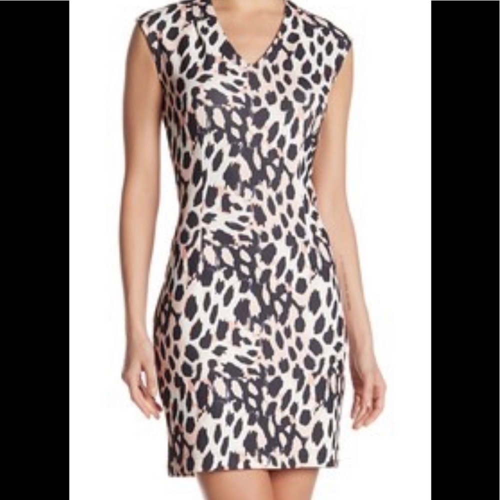 Sharagano size 16W sheath dress bold print NWT